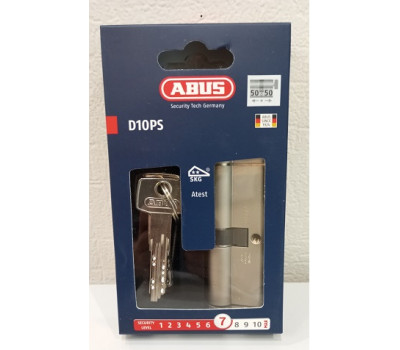 Цилиндровый механизм abus d10 50-50 ключ-вертушка (никель)