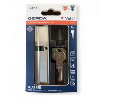 Цилиндровый механизм Gerda Velar pro 65/40 ключ-ключ сатин