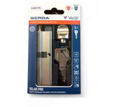 Цилиндровый механизм Gerda Velar pro 55/40G (ключ-вертушка сатин)